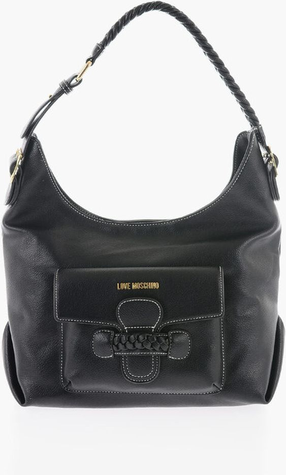 Shoulder Bag Moschino LOVE Faux Leather Shoulder Bag with Braided Handle