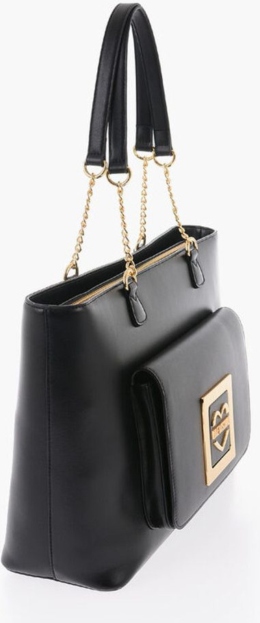 Сумка-тоут Moschino LOVE из искусственной кожи с золотистыми деталями