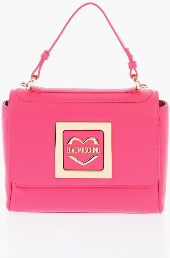 Shoulder Bag Moschino LOVE Faux Leather Shoulder Bag with Metal Golden Logo