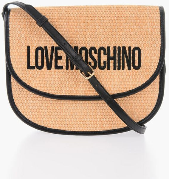 Moschino LOVE Rafia sumkasi kontrast detallari bilan