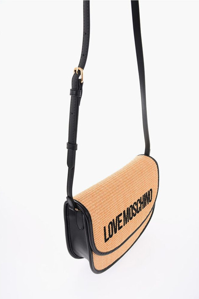 Moschino LOVE Rafia sumkasi kontrast detallari bilan