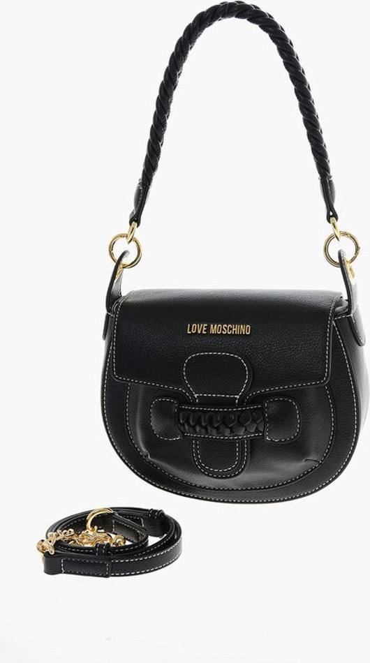 Сумка-седло Moschino LOVE Сумка-седло из искусственной кожи с плетеными деталями