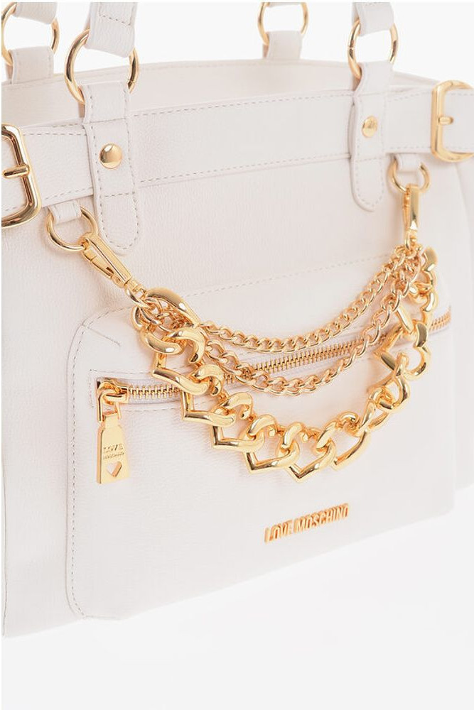 Shoulder bag Moschino LOVE Faux Leather Shoulder Bag with Removable Golden Charm