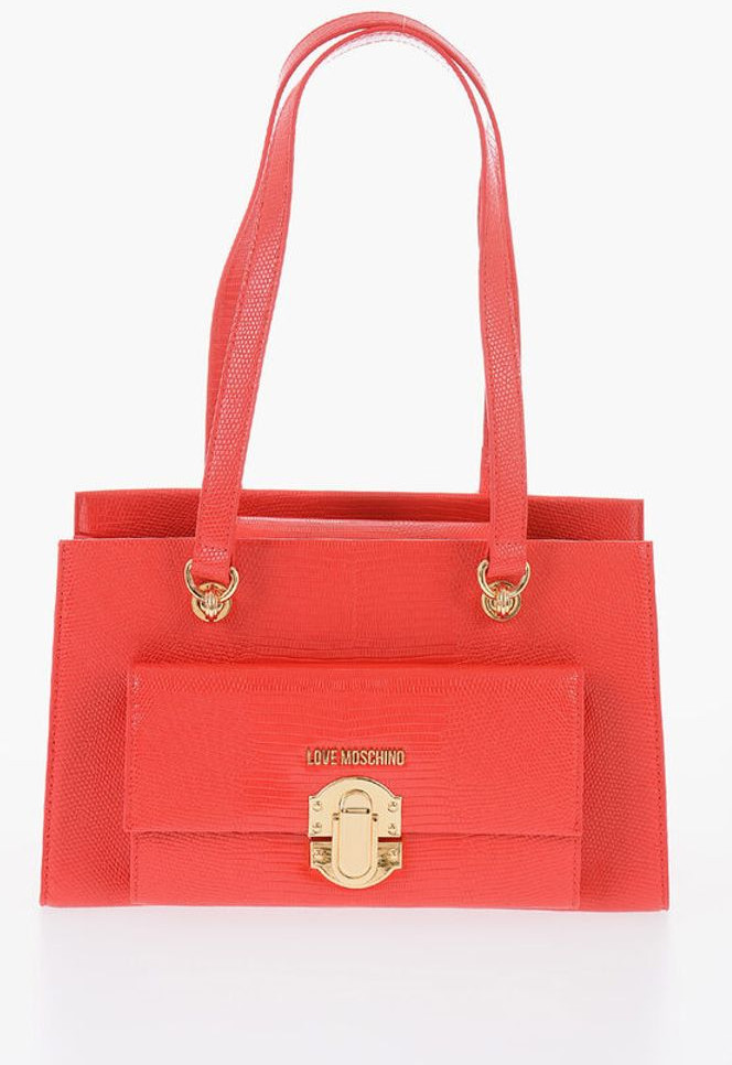 Shoulder Bag Moschino LOVE Faux Leather Shoulder Bag with Golden Details
