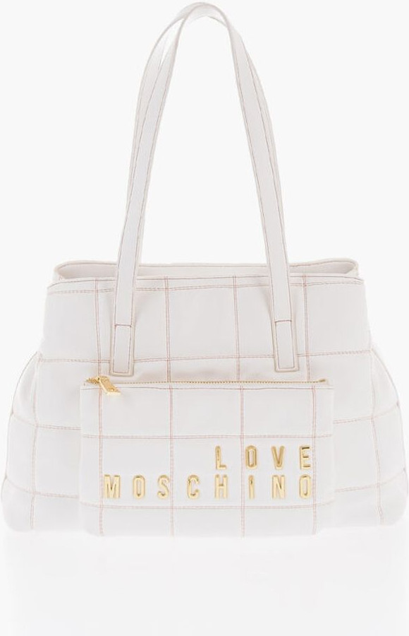 Сумка через плечо Moschino LOVE Стеганая сумка через плечо из искусственной кожи с золотистым логотипом