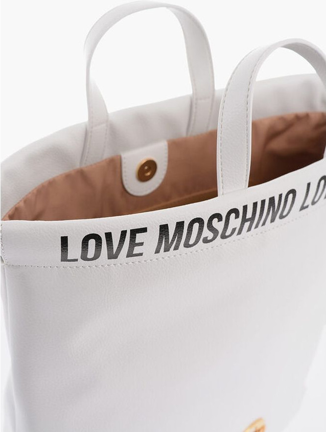 Handbag Moschino LOVE Faux Leather Handbag with Printed Logo