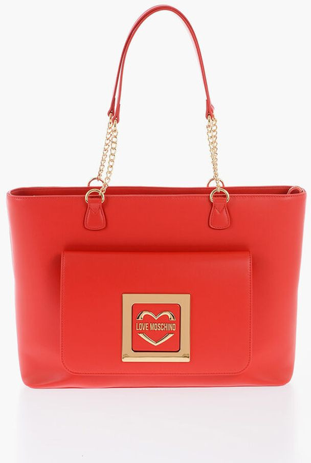 Tote Bag Moschino LOVE Suni charm sumkali sumka oltin detallarga ega