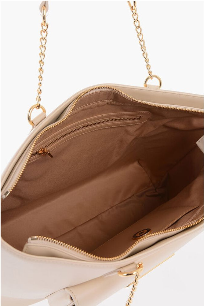 Moschino LOVE Sumka Faux Leather Tote Bag Oltin tafsilotlar bilan