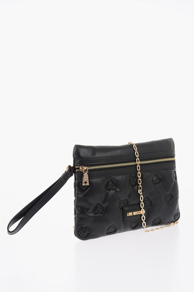Moschino LOVE Yurtdoshlar Bosilgan Sun'iy Charm Qo'l Sumkasi