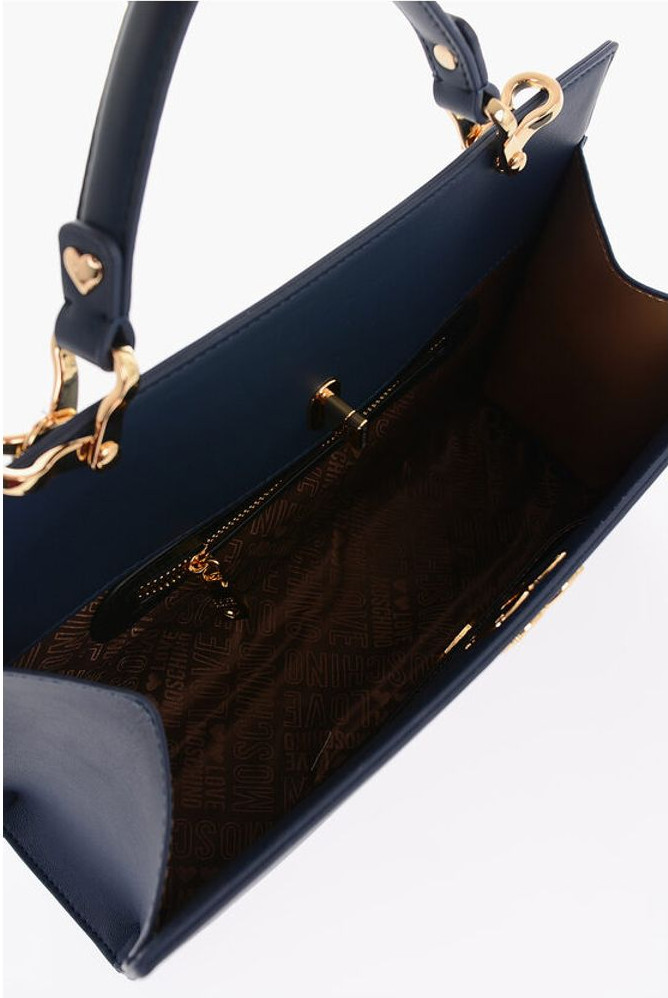 Moschino LOVE Solid Color sumkasi, yechiladigan sun'iy mo'ynali dastasi bilan