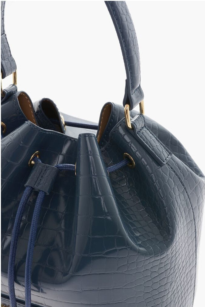 Shoulder bag Moschino LOVE Faux Leather Crocodile Effect Bucket Bag with Embossed