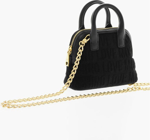 Сумка Moschino LOVE с тиснением с логотипом по всей поверхности Terry Mini Bag