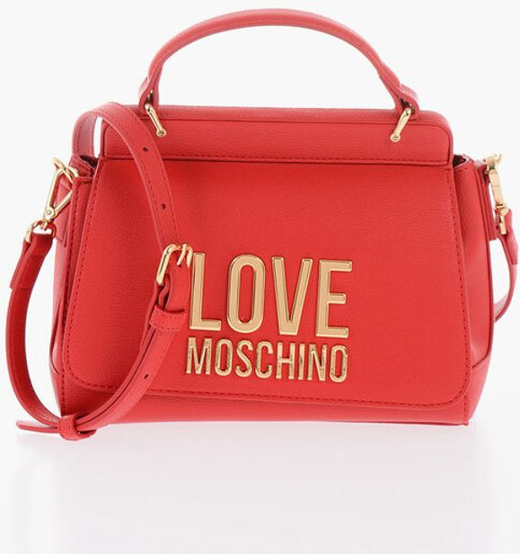 Moschino yel bag Faux Leather yel bag with Golden Maxi Logo