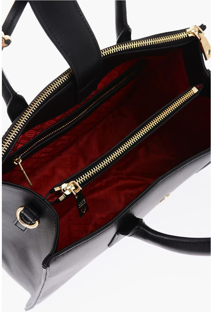 Moschino LOVE sumkasi uchun sumka Sun'iy Charmli Oltin Yurak Bilanos