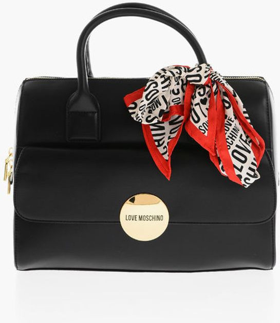 Handbag Moschino LOVE logoed handkerchief faux leather SIMPLE HOOP