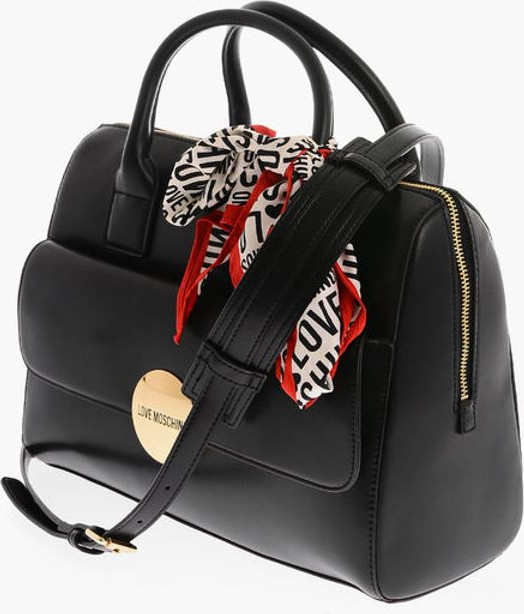 Handbag Moschino LOVE logoed handkerchief faux leather SIMPLE HOOP