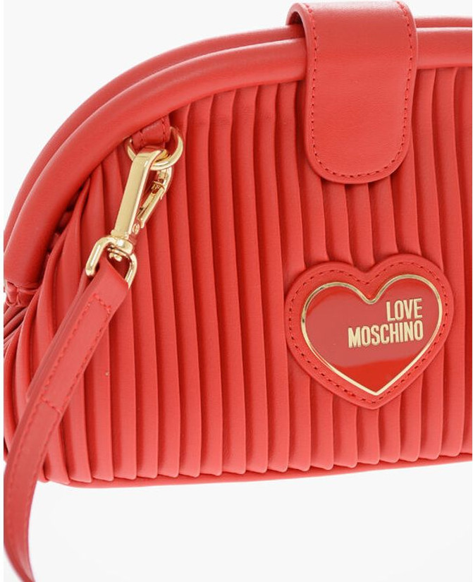 Clutch Moschino LOVE Pleated Faux