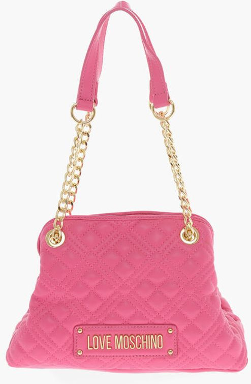 Сумка Moschino LOVE стеганая мини с ручкой и золотым логотипом