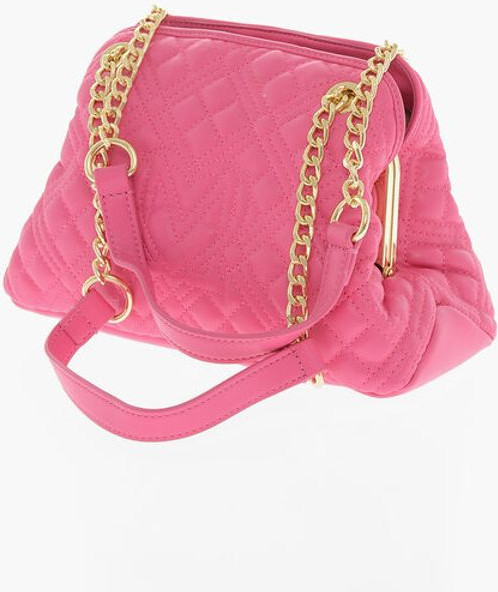 Сумка Moschino LOVE стеганая мини с ручкой и золотым логотипом