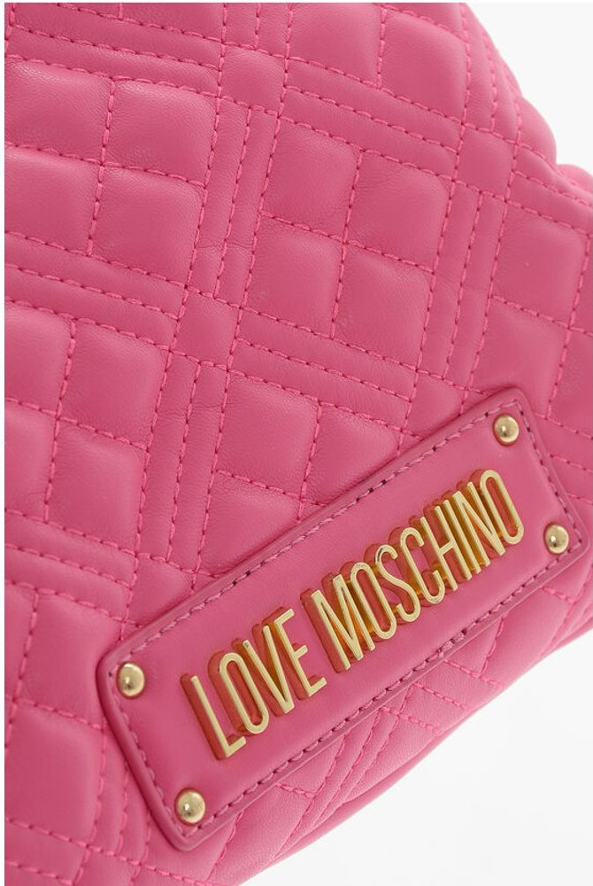 Сумка Moschino LOVE стеганая мини с ручкой и золотым логотипом