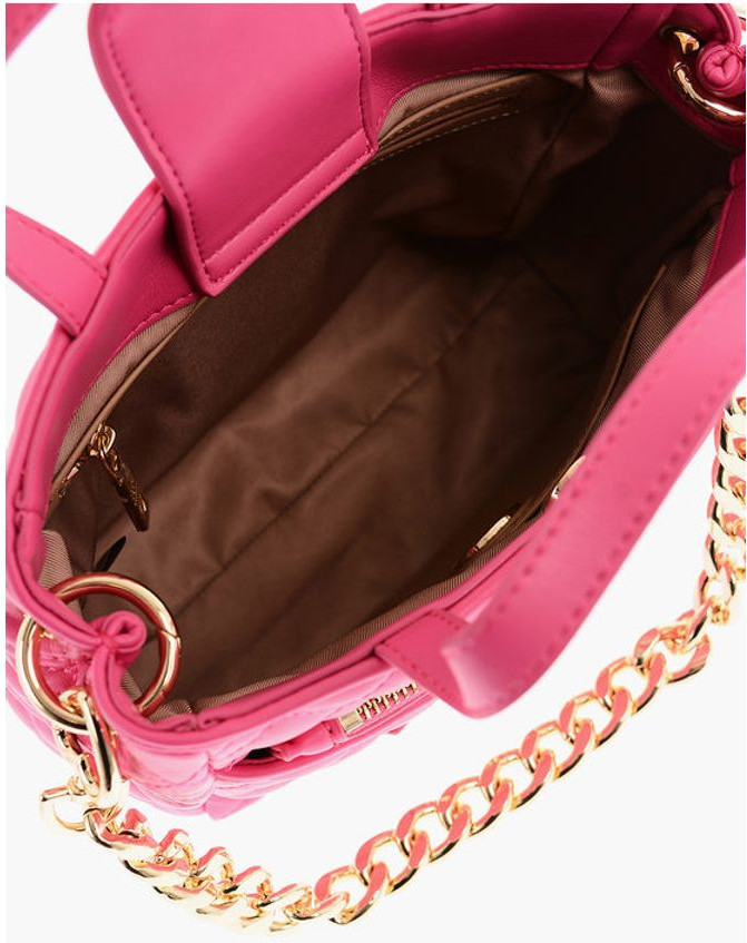 Moschino LOVE Sumkasi Sun'iy Charmdan Tikilgan Mini Sumka Qo'shimcha Xalta bilan