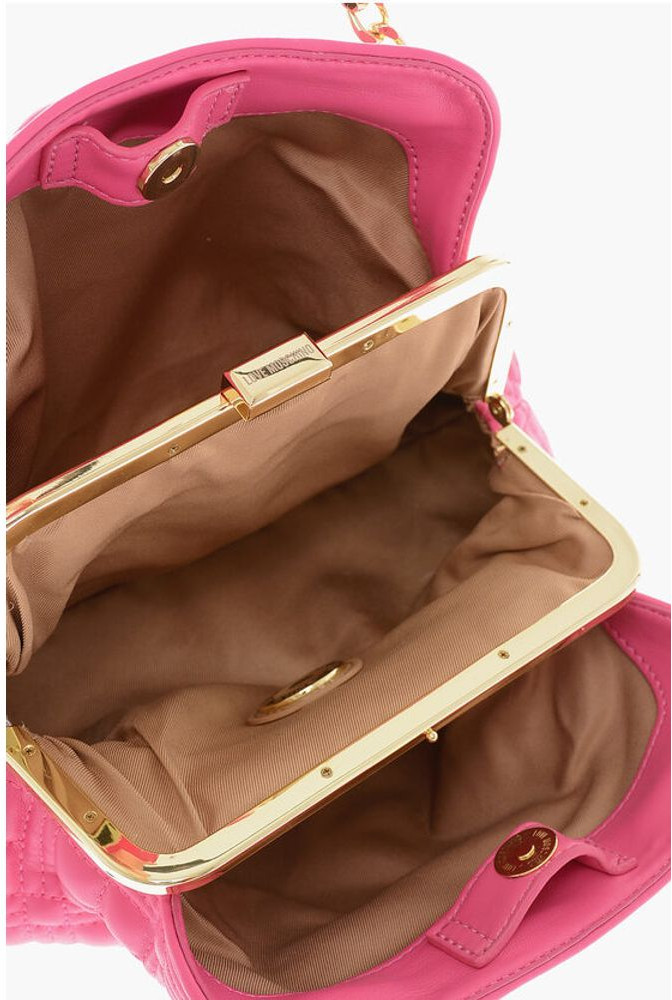 Сумка Moschino LOVE стеганая мини с ручкой и золотым логотипом
