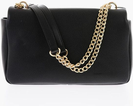 Moschino LOVE logotipli, teksturali, sun'iy charmli yelka sumkasi