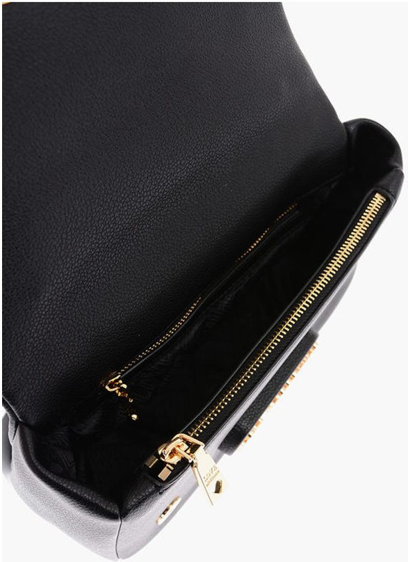 Moschino LOVE logotipli, teksturali, sun'iy charmli yelka sumkasi
