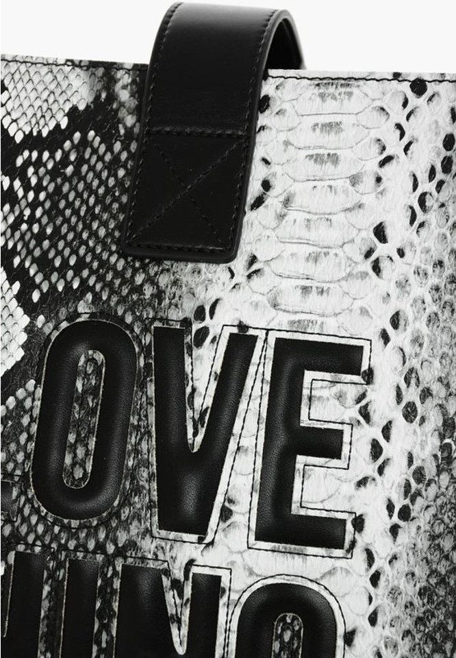 Сумка-тоут Moschino LOVE Эффект змеиной кожи