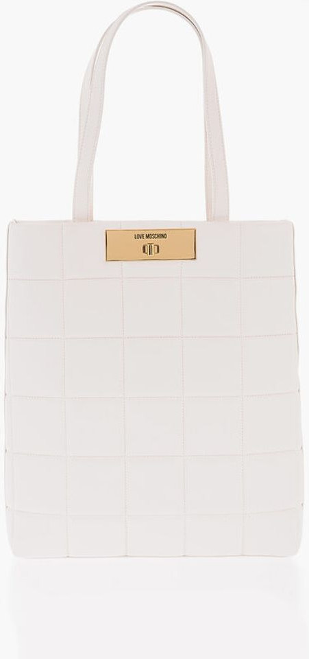 Moschino LOVE Tikka Boshqa Sun'iy Charm Tote Sumkasi Qulfli
