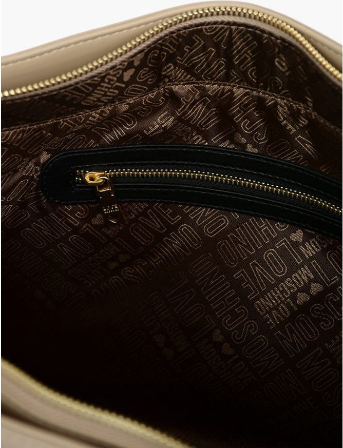 Сумка-тоут Moschino LOVE из искусственной кожи, большая, с передним карманом, модель Tote Bag с клапаном-сердцем
