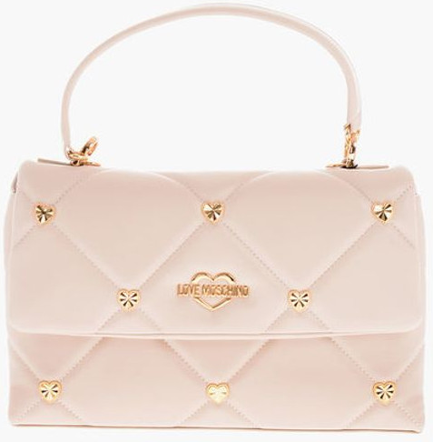 Handbag Moschino LOVE Faux Leather Quilted Bag with All-Over Hearts