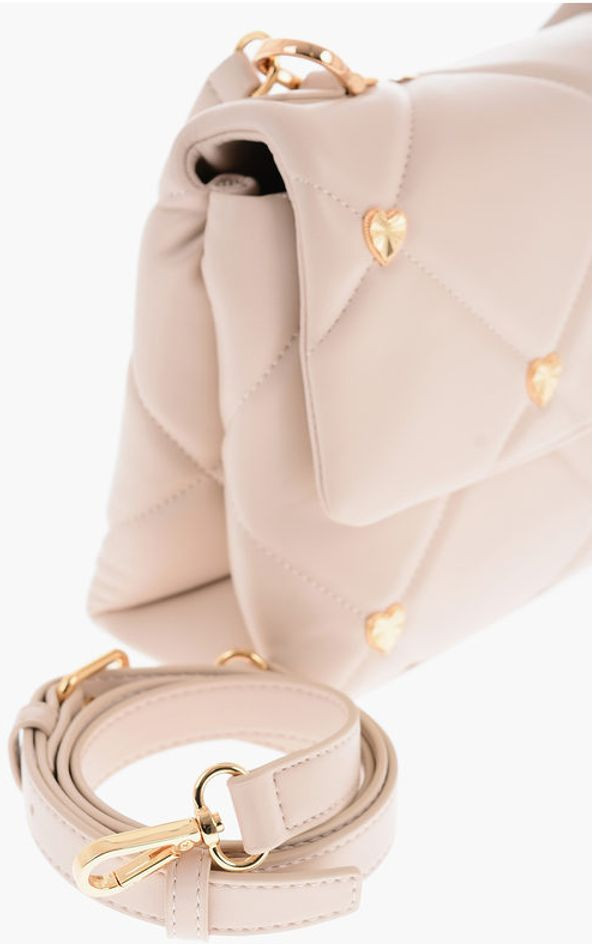 Handbag Moschino LOVE Faux Leather Quilted Bag with All-Over Hearts