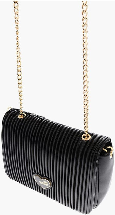Handbag Moschino LOVE Faux Leather Shoulder Bag with Golden Chain