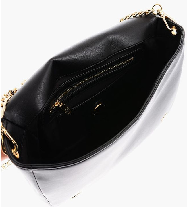 Handbag Moschino LOVE Faux Leather Shoulder Bag with Golden Chain
