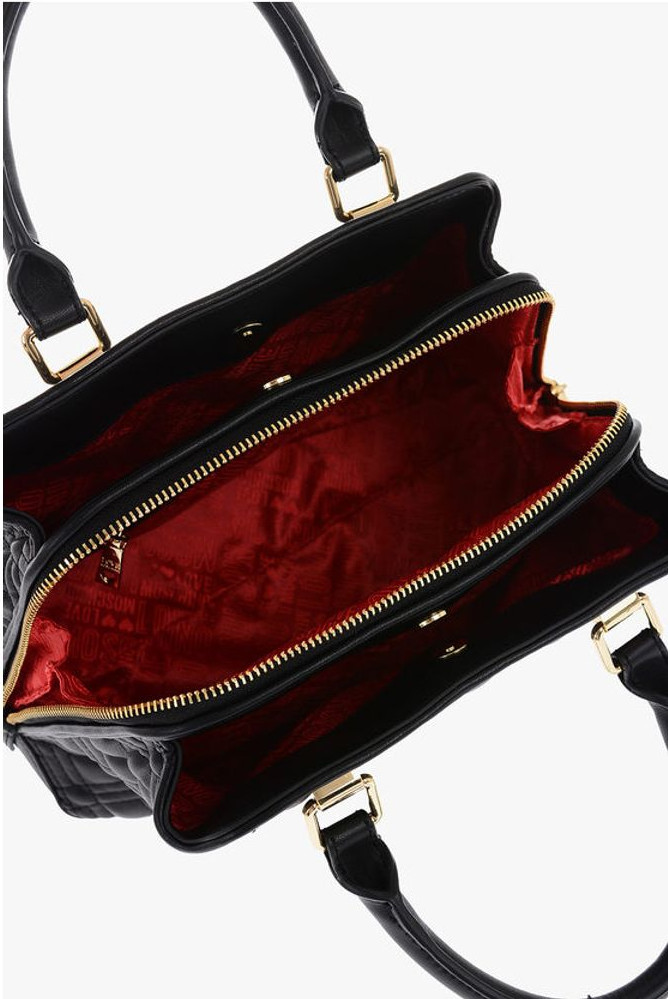 Bag Moschino LOVE golden details quilted faux leather bag