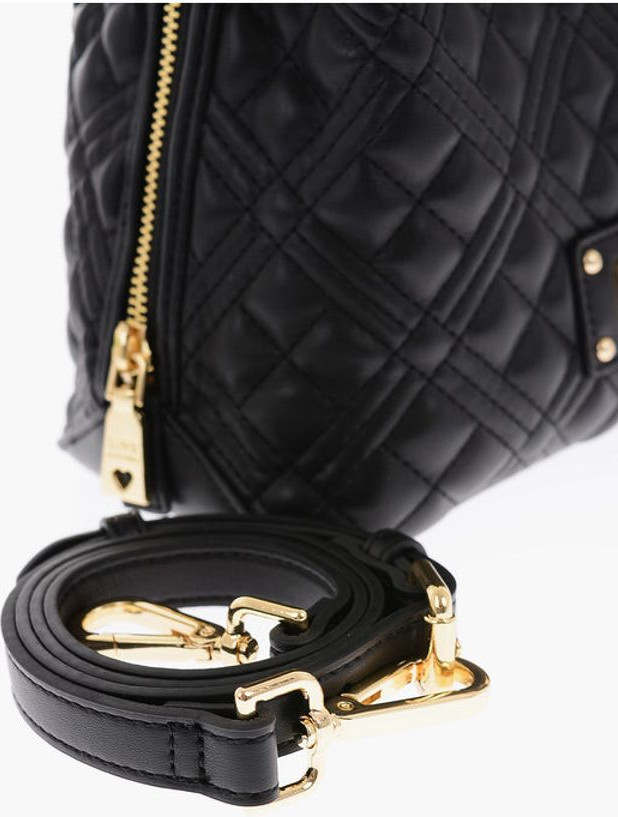 Bag Moschino LOVE golden details quilted faux leather bag