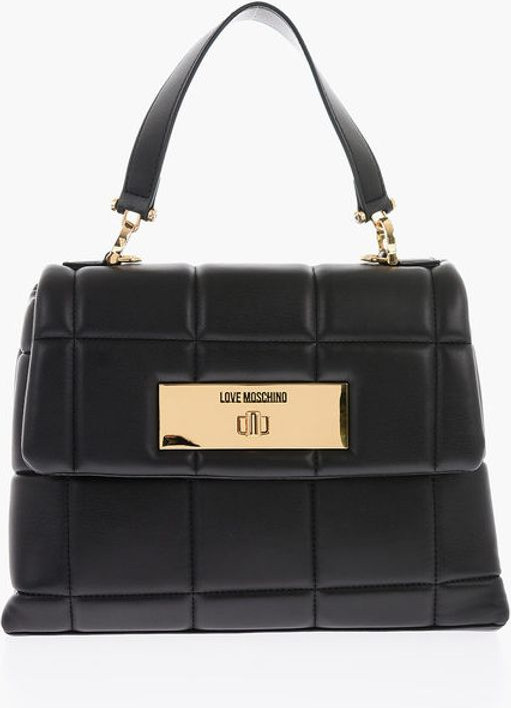 Handbag Moschino LOVE Faux Leather Padded Bag with Removable Shoulder Strap
