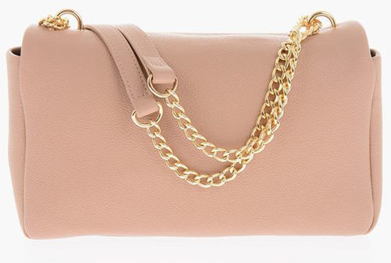 Shoulder Bag Moschino LOVE Textured Faux Leather Shoulder Bag with Golden Logo