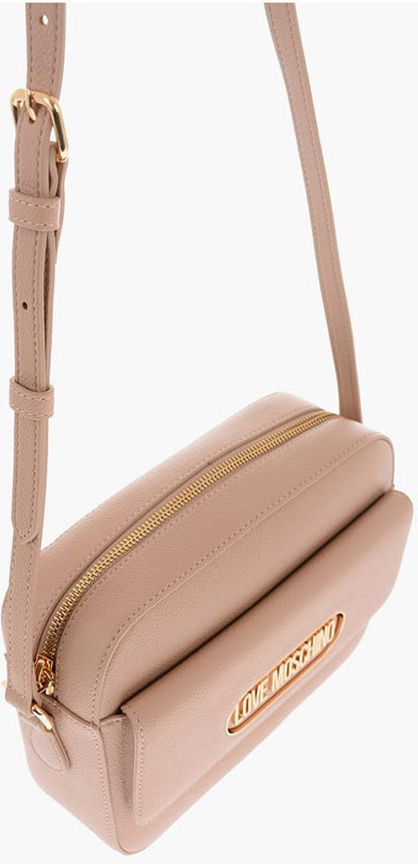 Moschino LOVE Sumka Matli Sun'iy Teridan Tikilgan Kameraga Mo'ljallangan Sumkachasi, Katta Jiblik