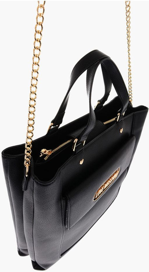 Сумка Moschino LOVE из экокожи прямоугольной формы с накладным карманом Maxi