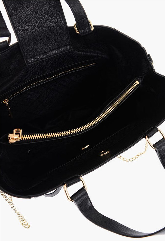 Сумка Moschino LOVE из экокожи прямоугольной формы с накладным карманом Maxi