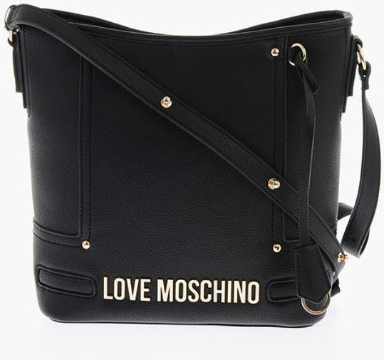 Moschino LOVE Tote Bag Faux Leather Textured Tote Bag with Embossed Logo