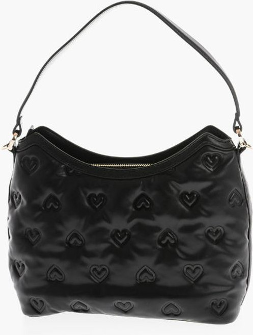 Hobo sumkasi Moschino LOVE yuraklar bilan bezatilgan