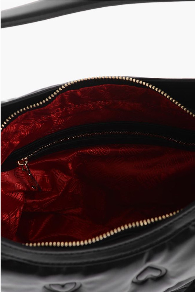 Hobo sumkasi Moschino LOVE yuraklar bilan bezatilgan