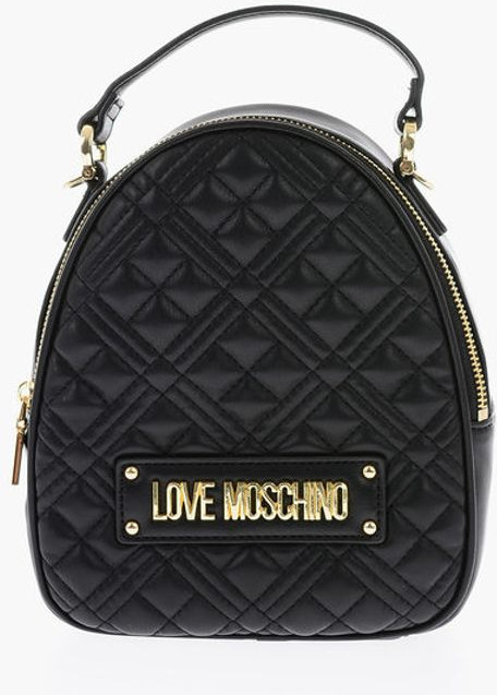 Mini Bag Moschino Love Quilted Faux Leather with Golden Details