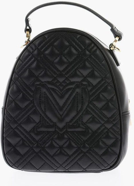 Mini Bag Moschino Love Quilted Faux Leather with Golden Details