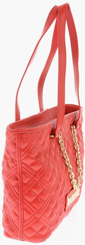 Moschino LOVE Sumkasi Tikilgan Sun'iy Charm Tote Xalta