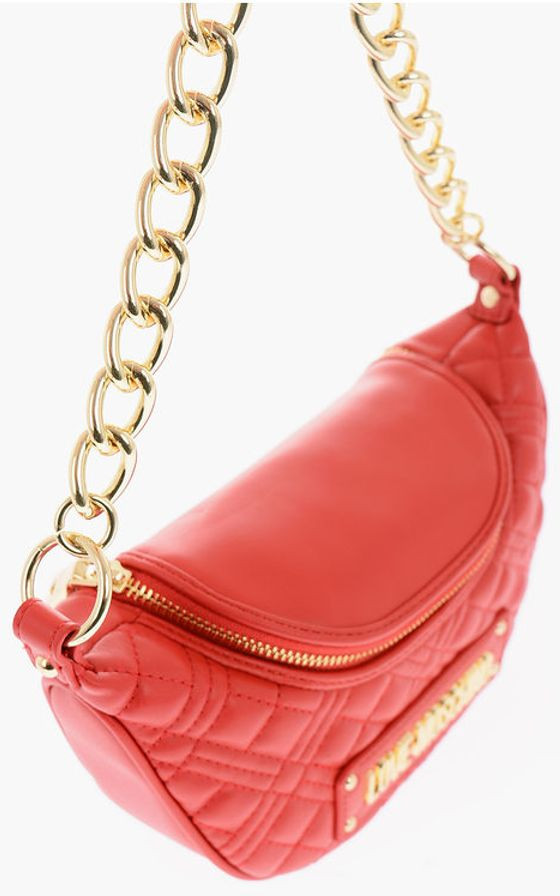 Сумка через плечо Moschino LOVE с ручкой-цепочкой, стеганая сумка из искусственной кожи