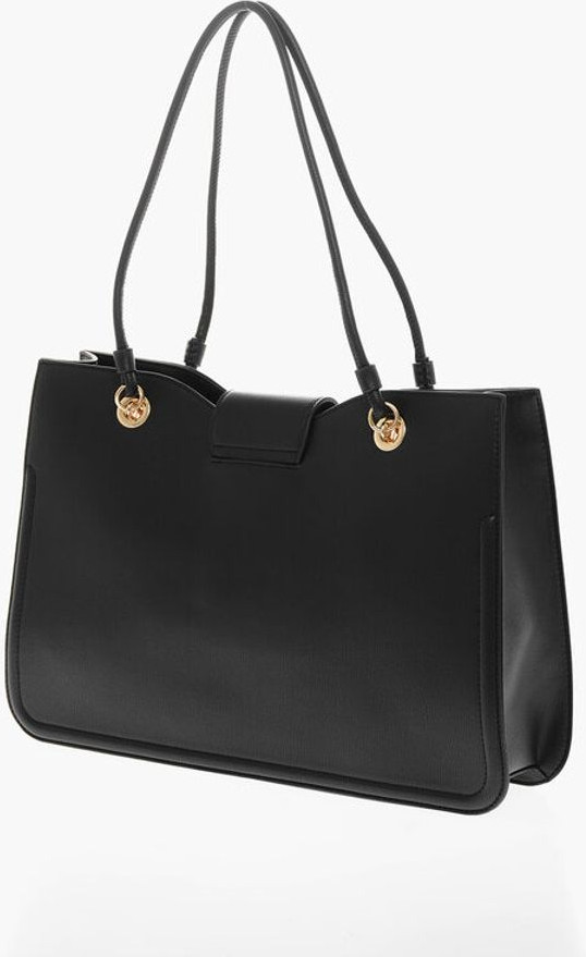Tote Bag Moschino Faux Leather Tote Bag with Golden Closure